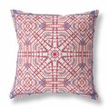 Palacedesigns 20 in. Geostar Indoor & Outdoor Throw Pillow Red & White PA3091812